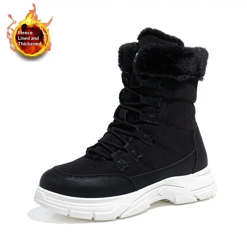 Womens Versatile And Warm Fleecelined Chunkysoled Shoes style-haven-vwag8