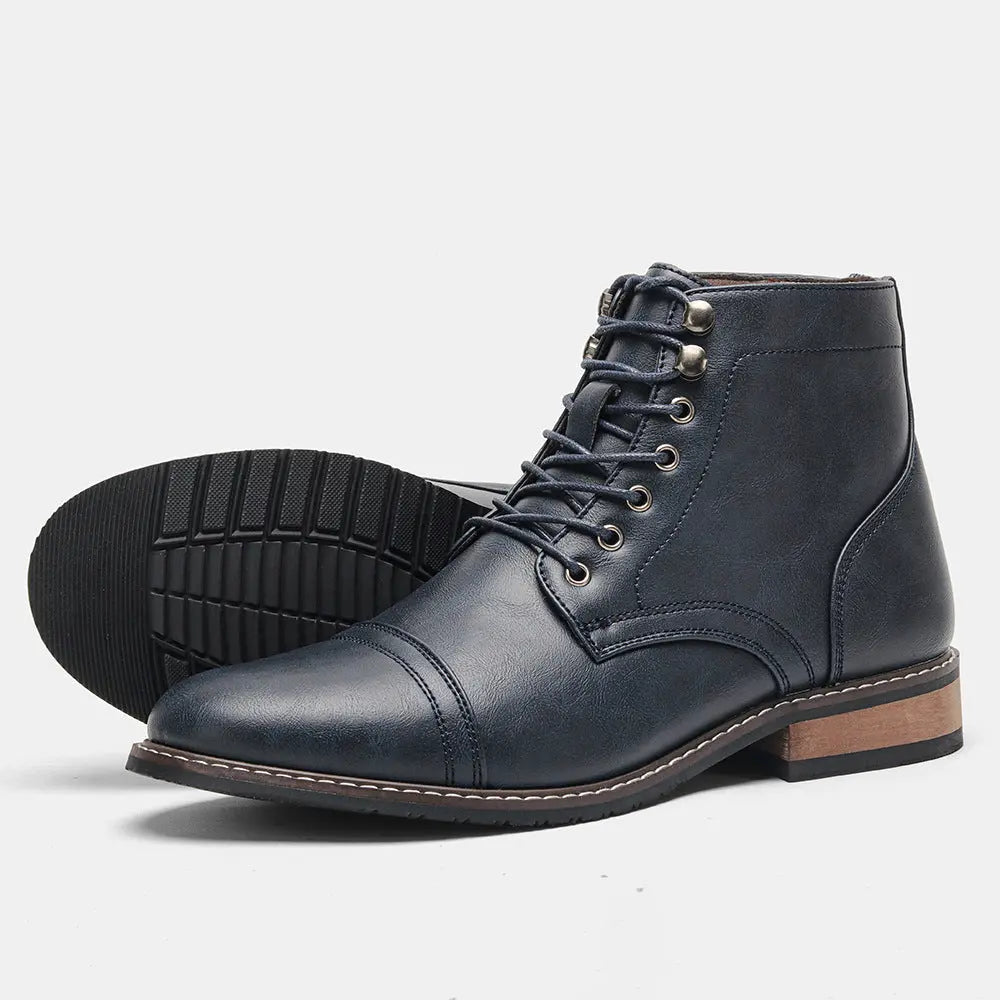Mens Vintage Casual Leather Boots style-haven-vwag8