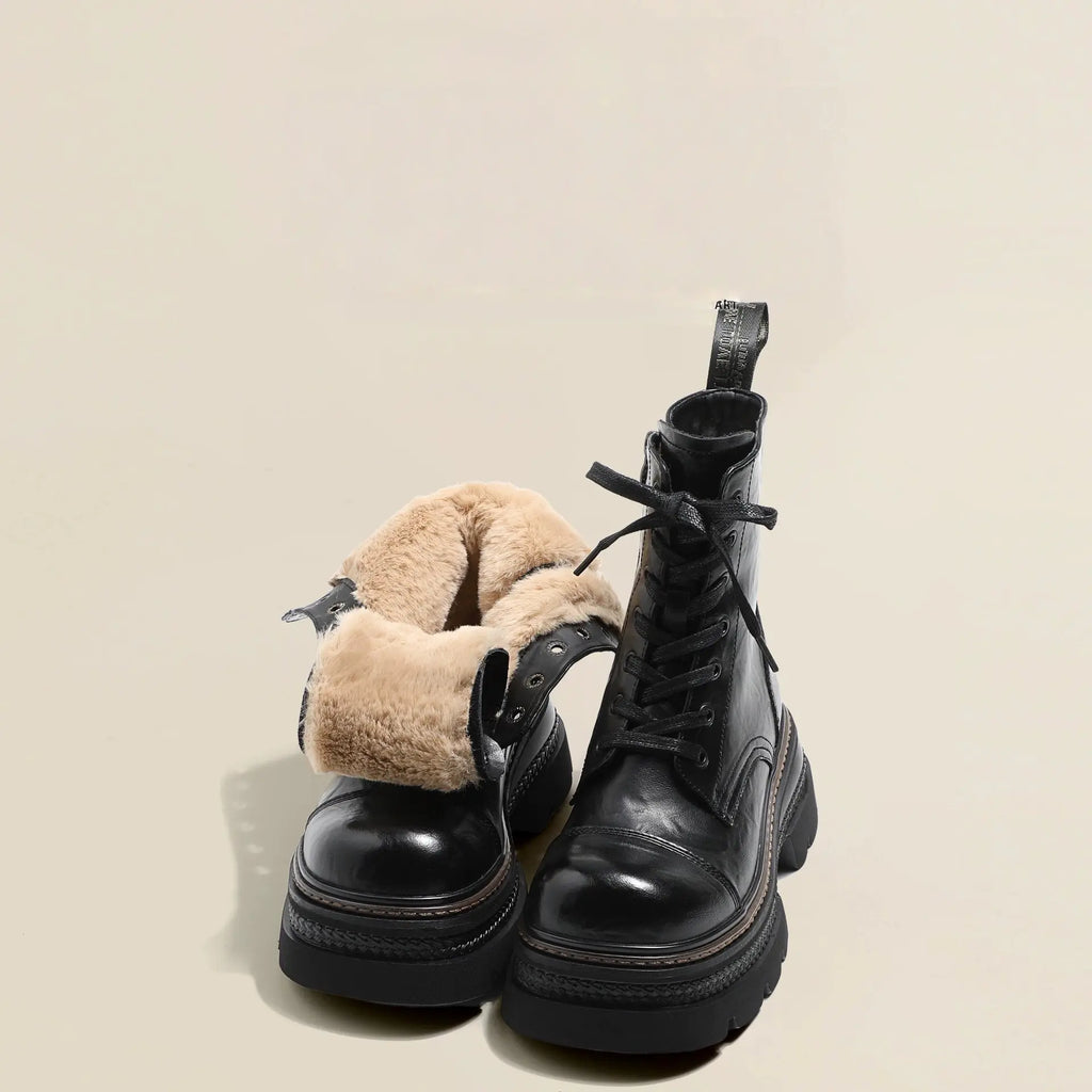 Women's Fashionable Cotton-padded Dr Martens Boots style-haven-vwag8