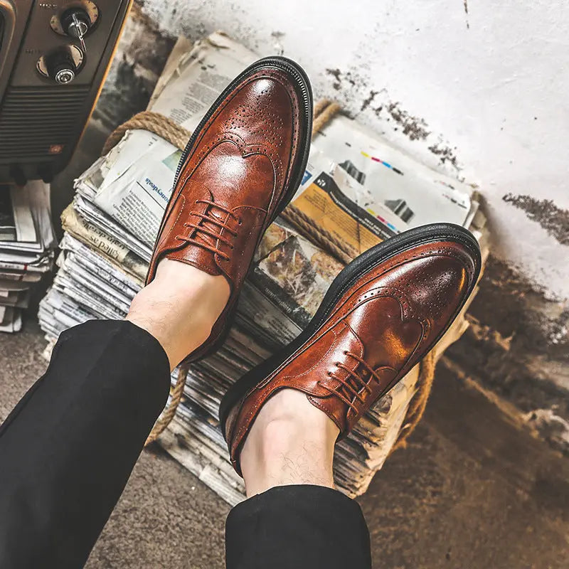 Mens Business Casual Korean Style Trendy British Mens Shoes style-haven-vwag8