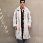 Mens Long Faux Fur Coat Mens Outerwear Warm And Cozy style-haven-vwag8