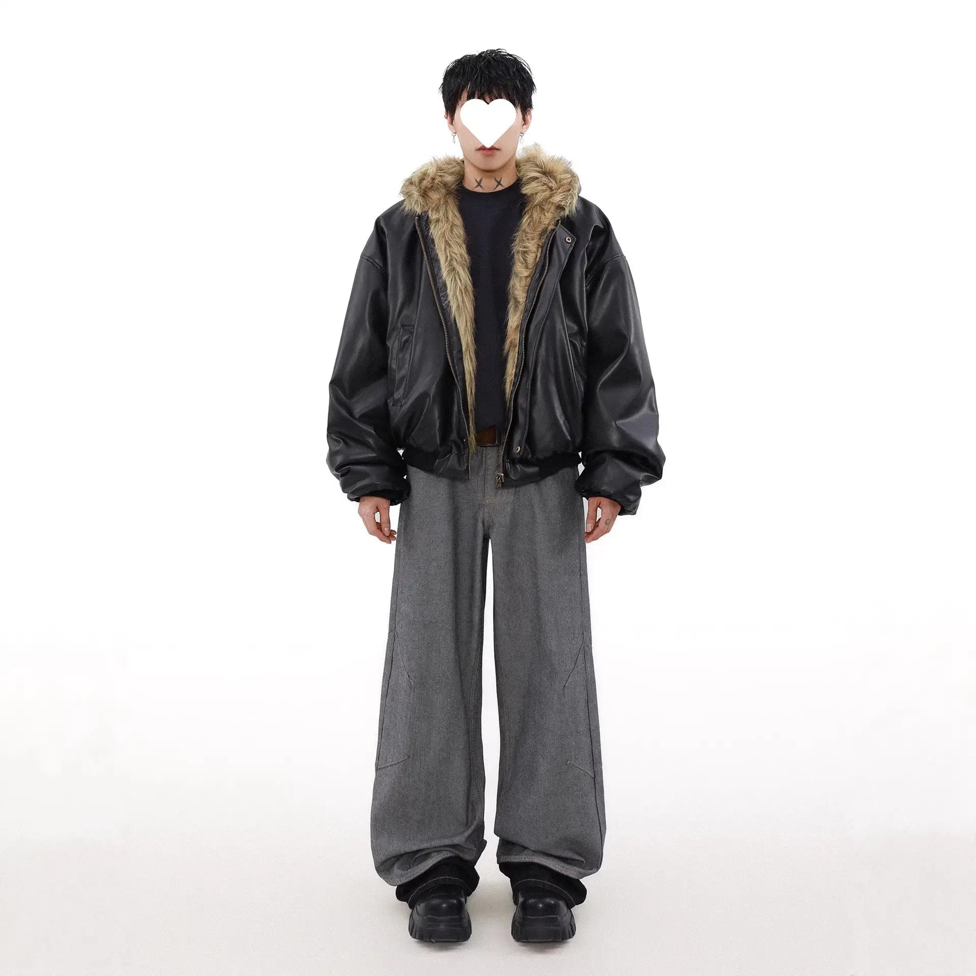 Men's Reversible Leather-and-Fur Hooded Winter Jacket style-haven-vwag8