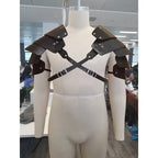 Men's Leather Bondage Jackets Multiple Straps Binding Bras Gear Hikes
