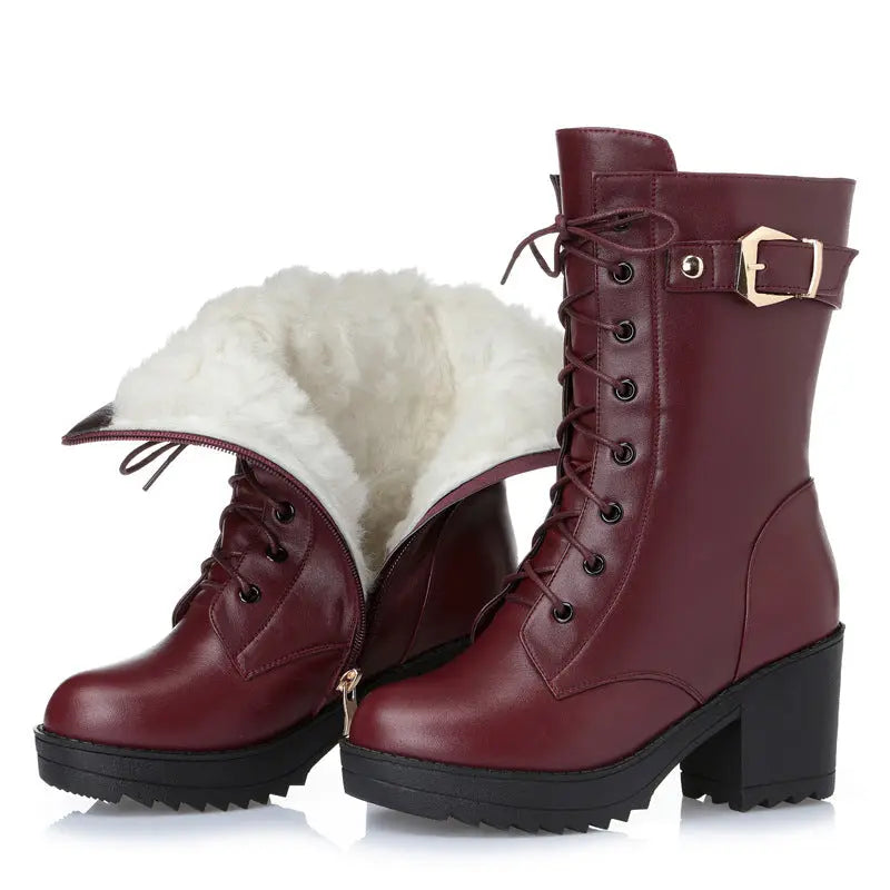 Leather Martin boots women cotton boots style-haven-vwag8