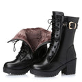 Leather Martin boots women cotton boots style-haven-vwag8