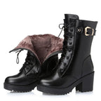 Leather Martin boots women cotton boots style-haven-vwag8
