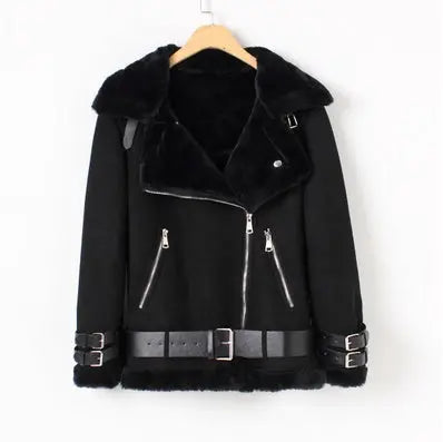 Men's motorcycle clothing lambskin bomber jacket plus velvet thick leather Gear Hikes