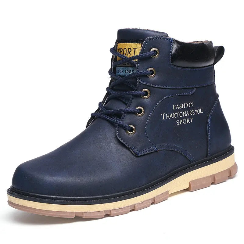 Fashion Shoes Military Boots High-Top Tooling Shoes Men's Short Boots style-haven-vwag8