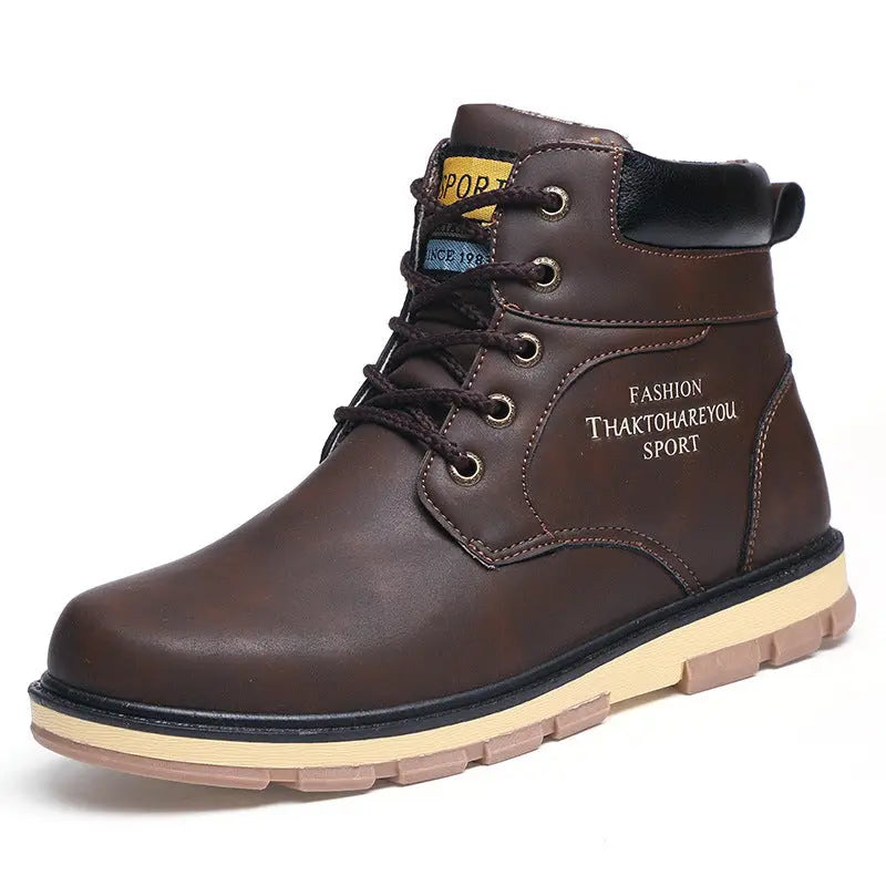 Fashion Shoes Military Boots High-Top Tooling Shoes Men's Short Boots style-haven-vwag8
