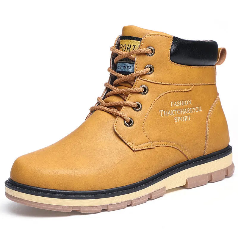 Fashion Shoes Military Boots High-Top Tooling Shoes Men's Short Boots style-haven-vwag8