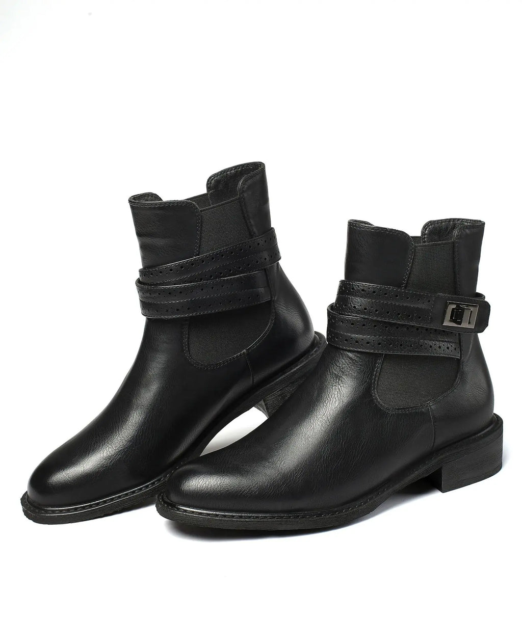 Round Toe Martin Boots Women's Thick Heel Breathable Martin Boots Gear Hikes