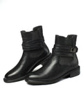 Round Toe Martin Boots Women's Thick Heel Breathable Martin Boots Gear Hikes