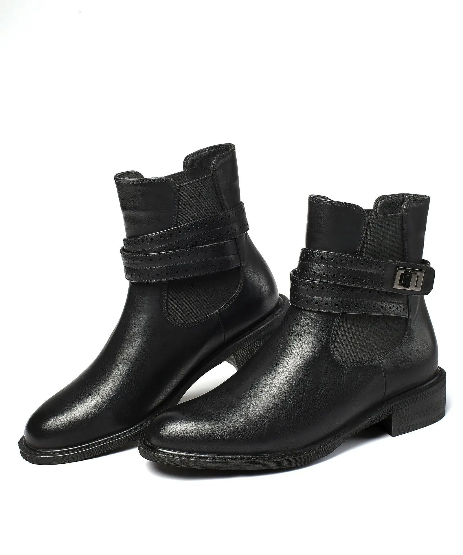 Round Toe Martin Boots Women's Thick Heel Breathable Martin Boots Gear Hikes