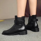 Round Toe Martin Boots Women's Thick Heel Breathable Martin Boots Gear Hikes
