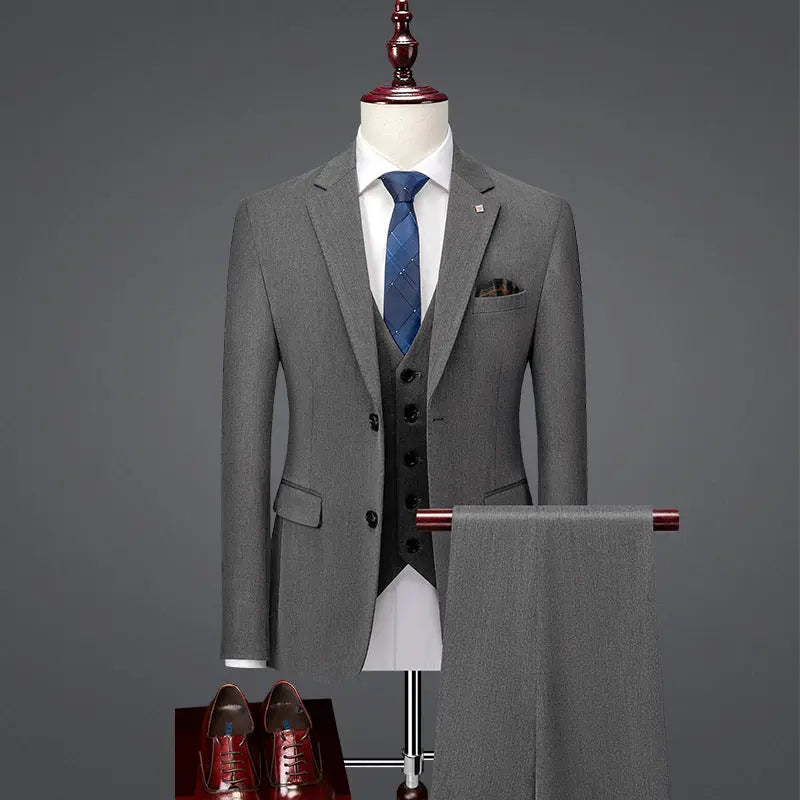 Handsome Slim Fit British Style Business Casual Suit Formal Attire style-haven-vwag8