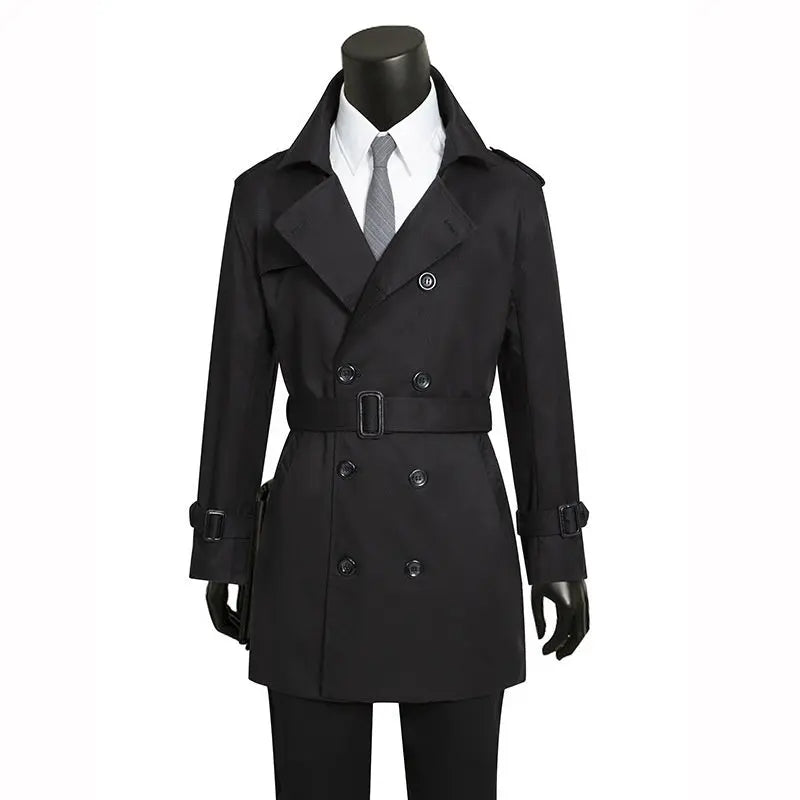 Men's British-Style Slim-Fit Trench Coat — Belted, Plus-Size style-haven-vwag8