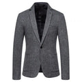 Simple Mens Fashionable Business-Casual Korean-Style Striped Wool Blazer style-haven-vwag8