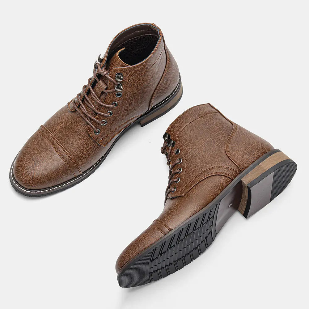 Mens Vintage Casual Leather Boots style-haven-vwag8
