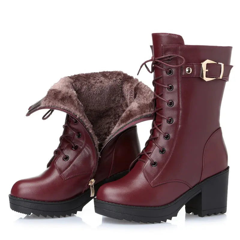 Leather Martin boots women cotton boots style-haven-vwag8