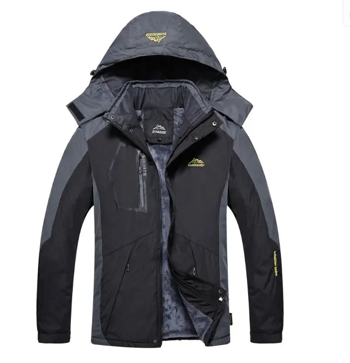 Men's Waterproof Fleece Jacket — Fur Collar, Harsh Winter Ready style-haven-vwag8