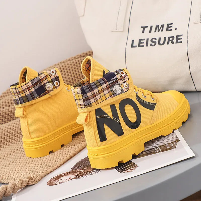 New All-match High-top Girls Canvas Short Boots Women's Shoes style-haven-vwag8