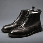 Mens Trendy Casual Thick-soled Leather Boots style-haven-vwag8
