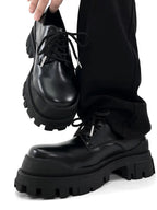 Thick Soled Men's British High-end Black Elevated Leather style-haven-vwag8