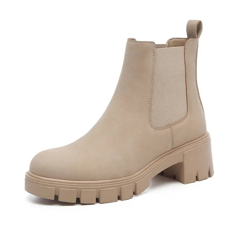 Women's Thick Bottom Suede Dr Martens Boots style-haven-vwag8
