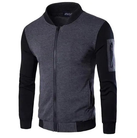 Men's Patchwork Sleeve Bomber Jacket style-haven-vwag8
