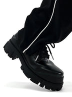Thick Soled Men's British High-end Black Elevated Leather style-haven-vwag8