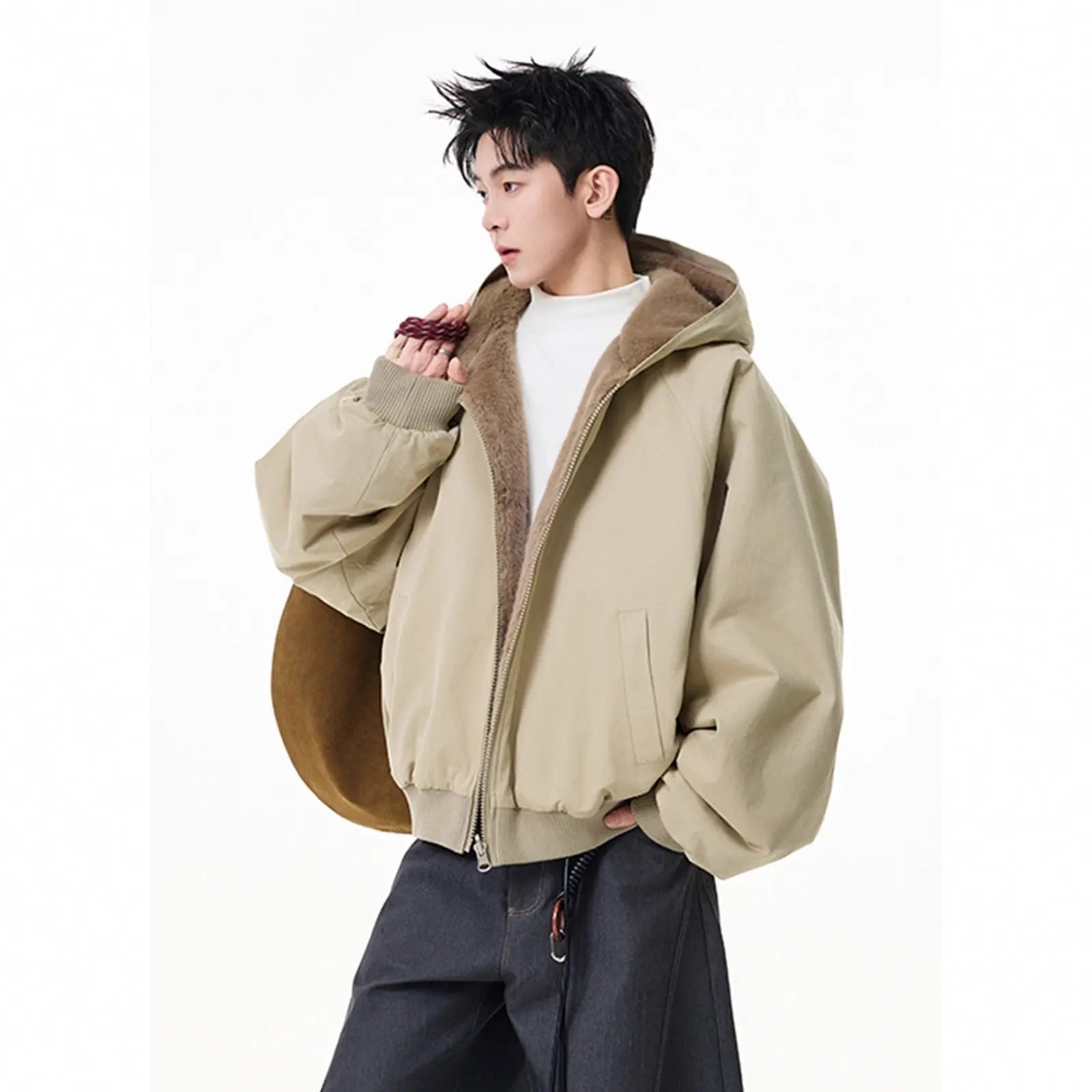 Men's Reversible Fleece-Lined Hooded Coat — Hong Kong Style style-haven-vwag8