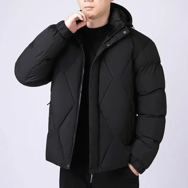 Men's Thickened Hooded Puffer Jacket — Wrinkle-Resistant style-haven-vwag8