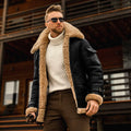 Men's Military Fleece Jacket with Fur Collar style-haven-vwag8