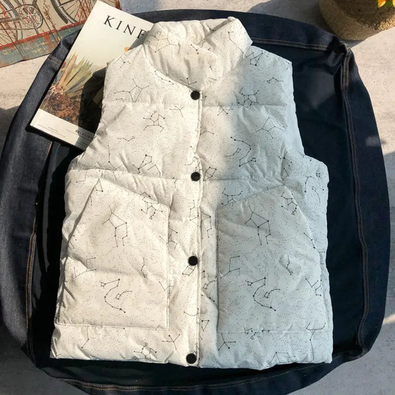 Men's Down Cotton Puffer Vest — Stand-Collar Waistcoat style-haven-vwag8
