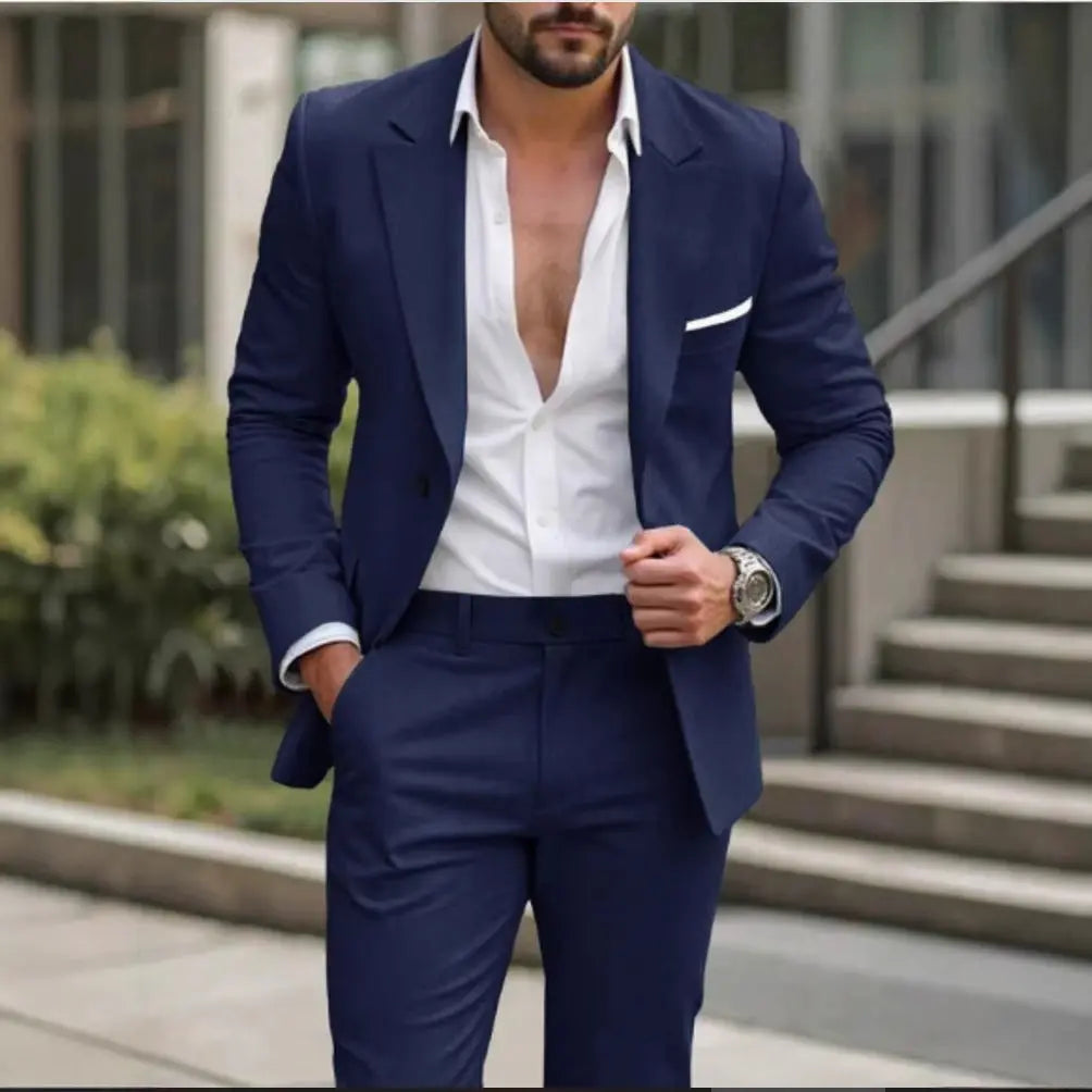 Always In Stock Mens Two-piece Business Professional Suit style-haven-vwag8