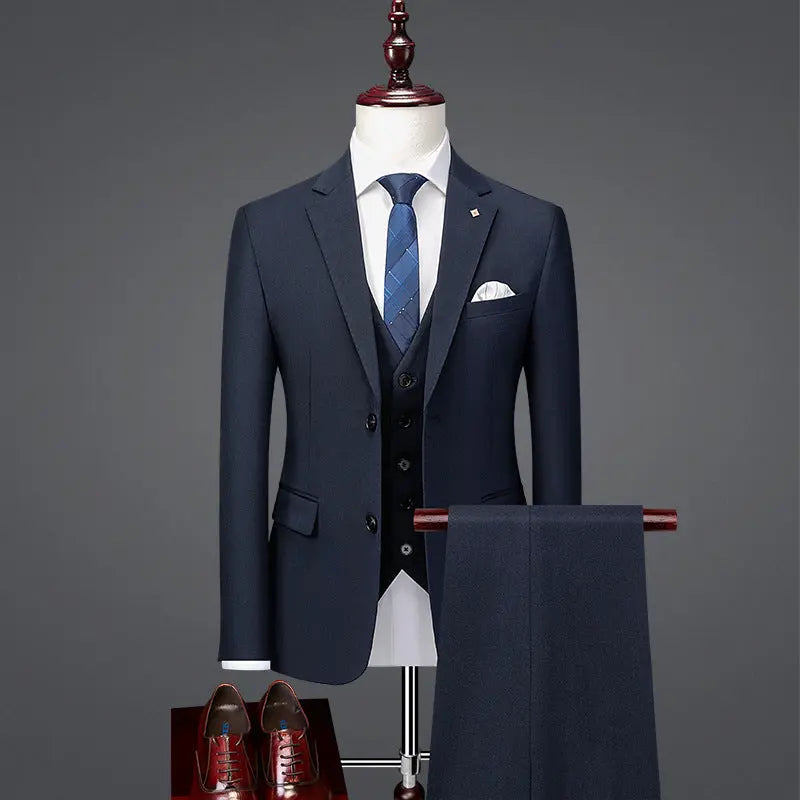 Handsome Slim Fit British Style Business Casual Suit Formal Attire style-haven-vwag8
