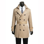 Men's British-Style Slim-Fit Trench Coat — Belted, Plus-Size style-haven-vwag8
