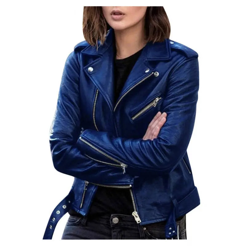 Women's Short Women's Leather Jacket Coat Jacket Pu - Style HavenStyle Haven