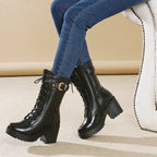Leather Martin boots women cotton boots style-haven-vwag8