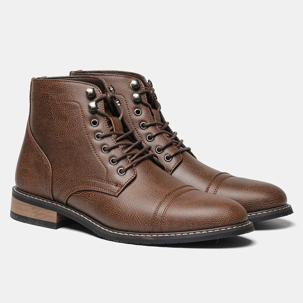 Mens Vintage Casual Leather Boots style-haven-vwag8