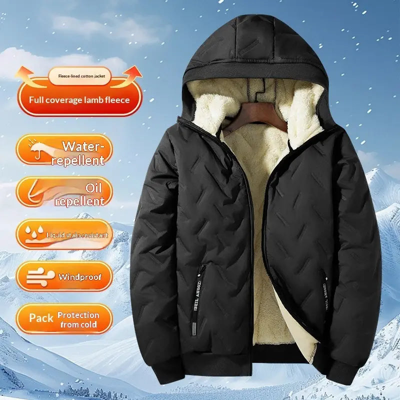 Men's Fleece-Lined Thickened Hooded Jacket style-haven-vwag8