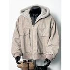 Men's Retro Marble-Textured Cotton Padded Hooded Jacket style-haven-vwag8