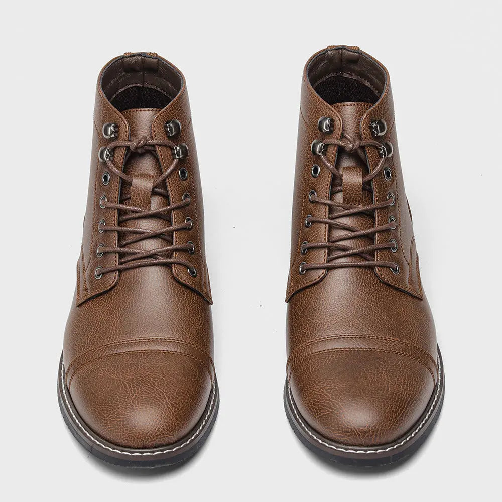 Mens Vintage Casual Leather Boots style-haven-vwag8