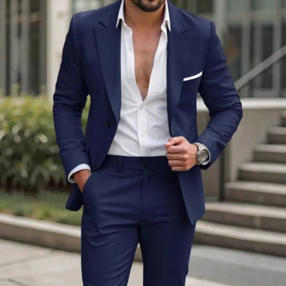 Always In Stock Mens Two-piece Business Professional Suit style-haven-vwag8