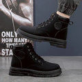 Mens Winter Boots Chunky Mid Heel Shoes Fashion Ankle Boots style-haven-vwag8