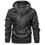 Men's Leather Jackets, Faux Leather Jacket For Men Lapel Zip-Up Slim Fit Coat - style-haven-vwag8