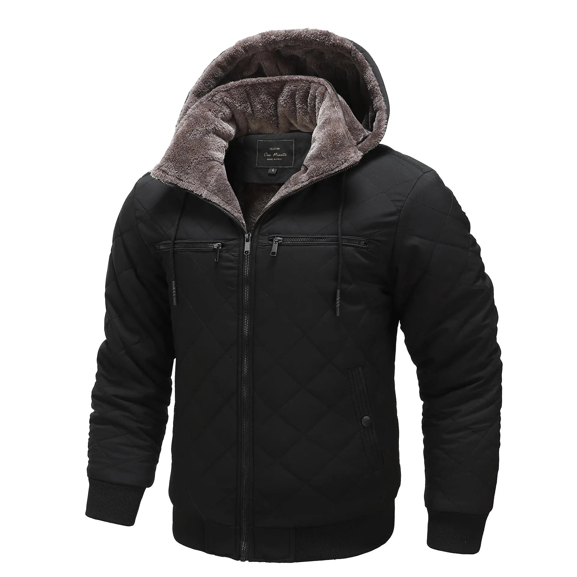 Men's Fleece-Lined Insulated Hooded Coat — Extended Sizes style-haven-vwag8