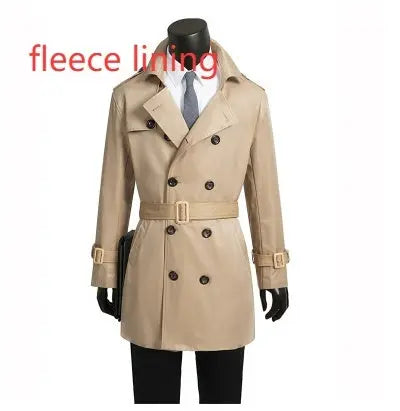 Men's British-Style Slim-Fit Trench Coat — Belted, Plus-Size style-haven-vwag8