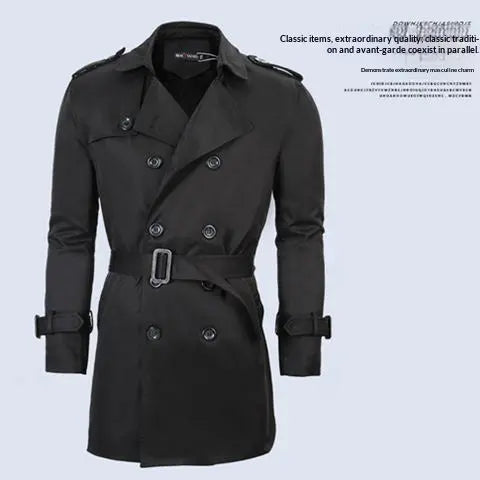 Men's British-Style Slim-Fit Trench Coat — Belted, Plus-Size style-haven-vwag8
