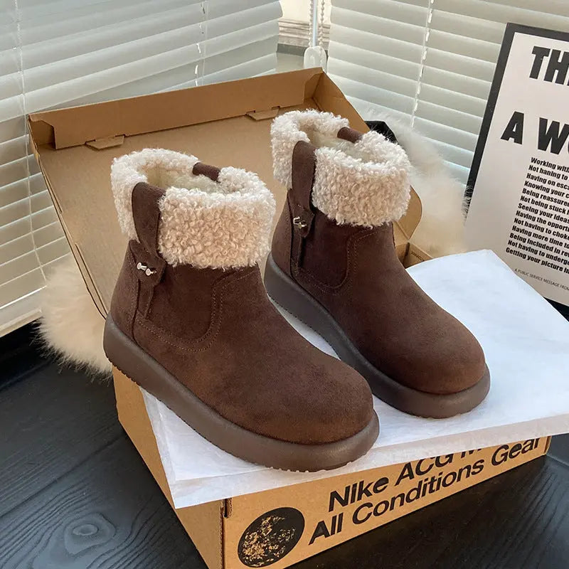 Womens Retro Warm Fuzzy Cotton Shoes style-haven-vwag8